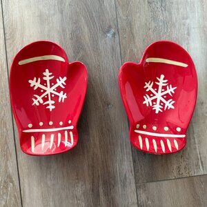 Hallmark Christmas Mitten Serving Dishes